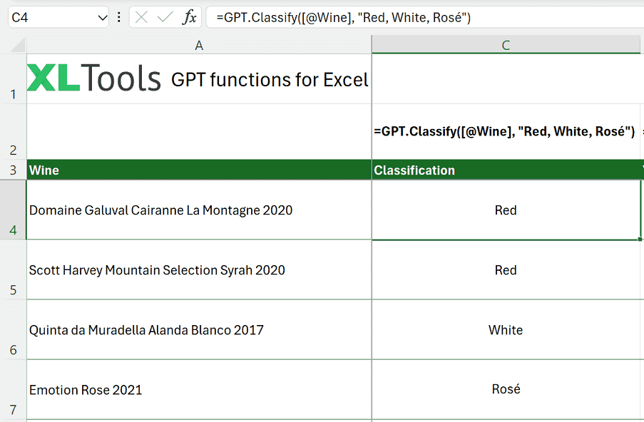 Как использовать функцию GPT.Classify в Excel: формула и примеры