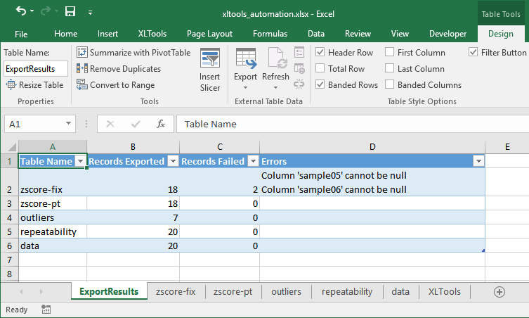 export to my sql report