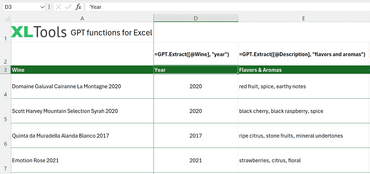 Как использовать функцию GPT.Extract в Excel: формула и примеры