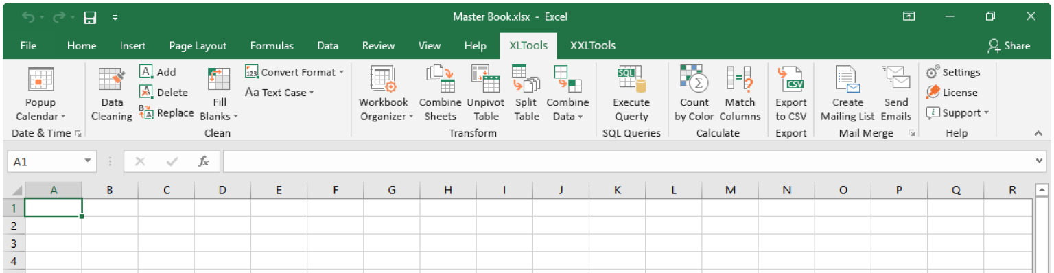 Скриншот надстройки XLTools